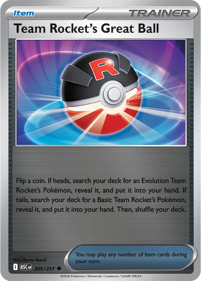 205/217 Team Rocket's Great Ball Reverse Holo