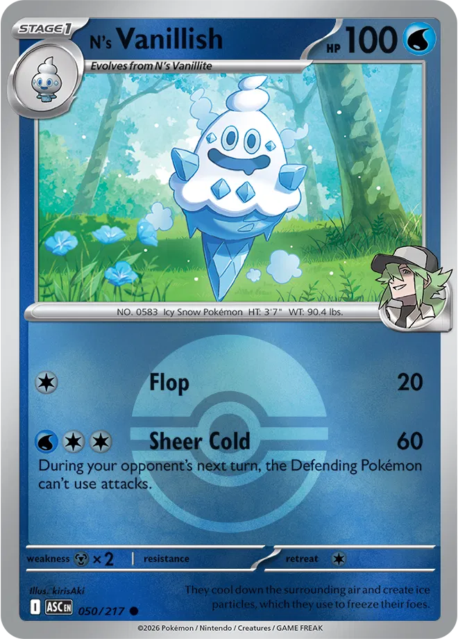 050/217 N's Vanillish Poke Ball