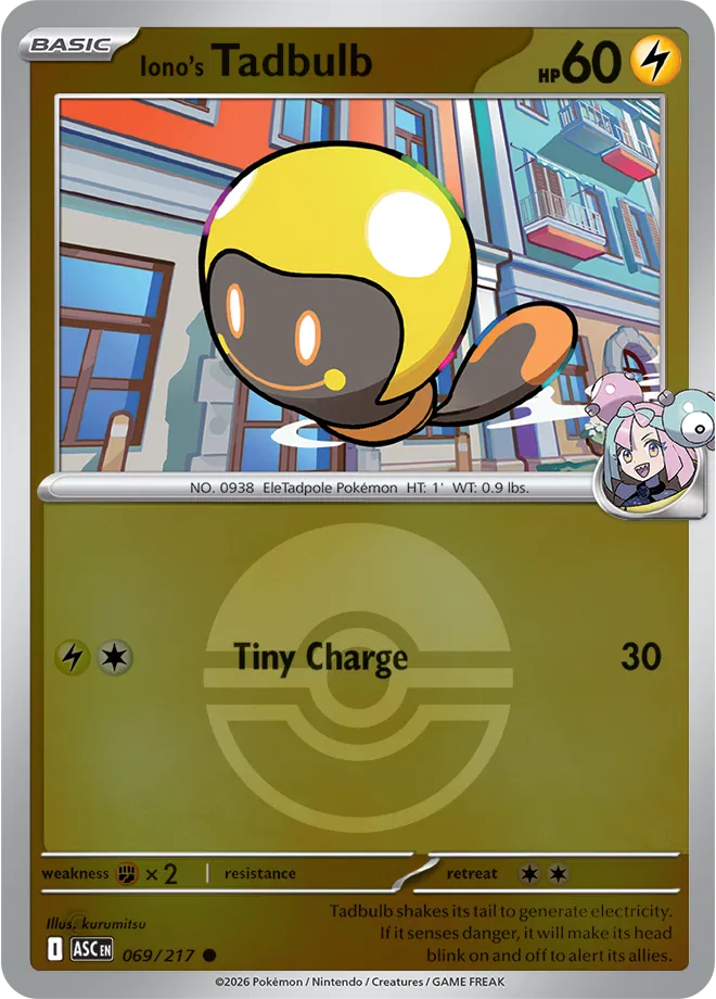 069/217 Iono's Tadbulb Poke Ball - Ascended Heroes