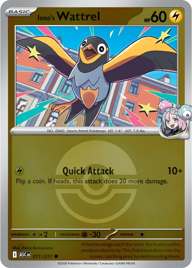 071/217 Iono's Wattrel Poke Ball - Ascended Heroes
