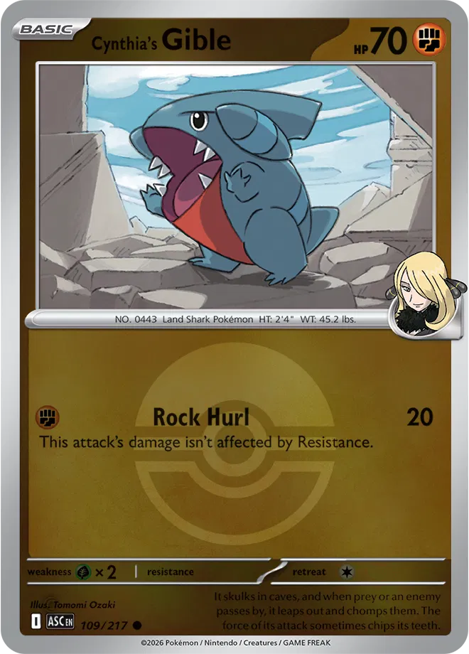 109/217 Cynthia's Gible Poke Ball