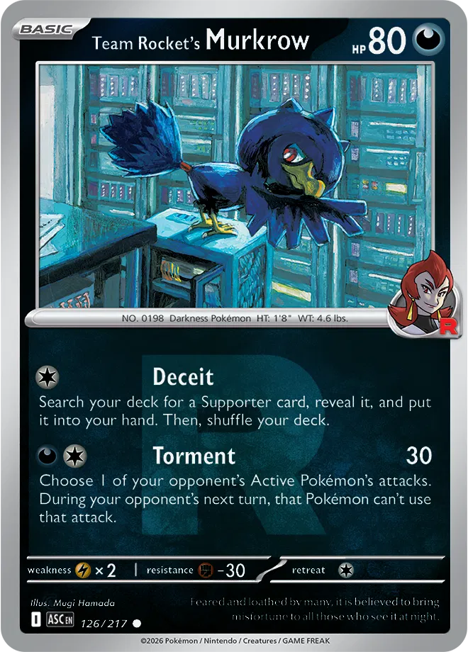 126/217 Team Rocket's Murkrow Team Rocket - Ascended Heroes
