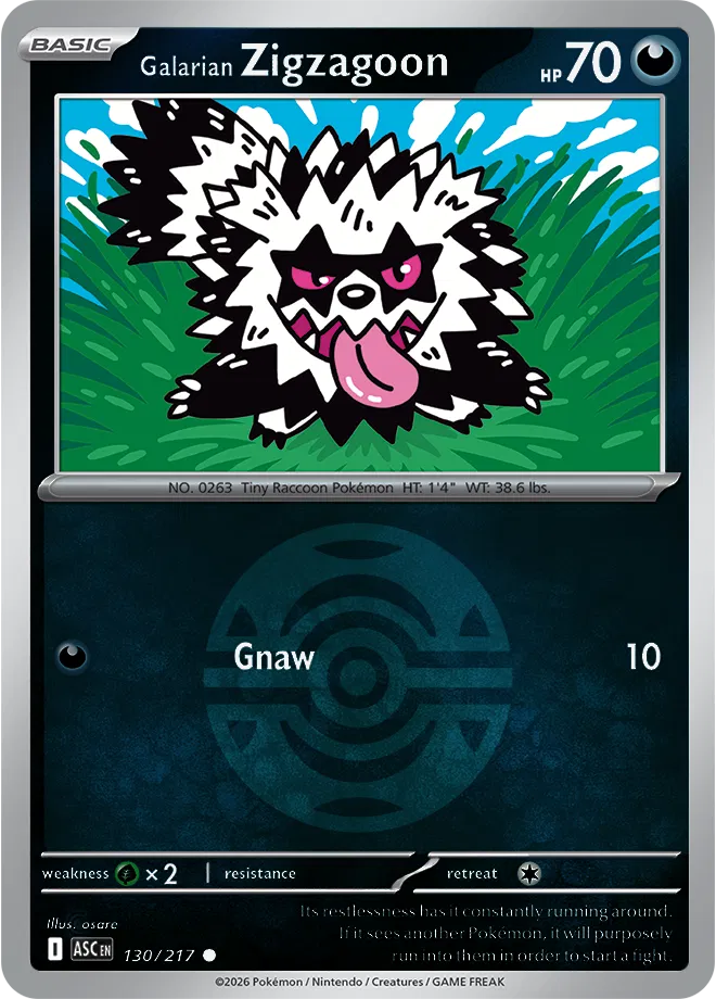 130/217 Galarian Zigzagoon Dusk Ball