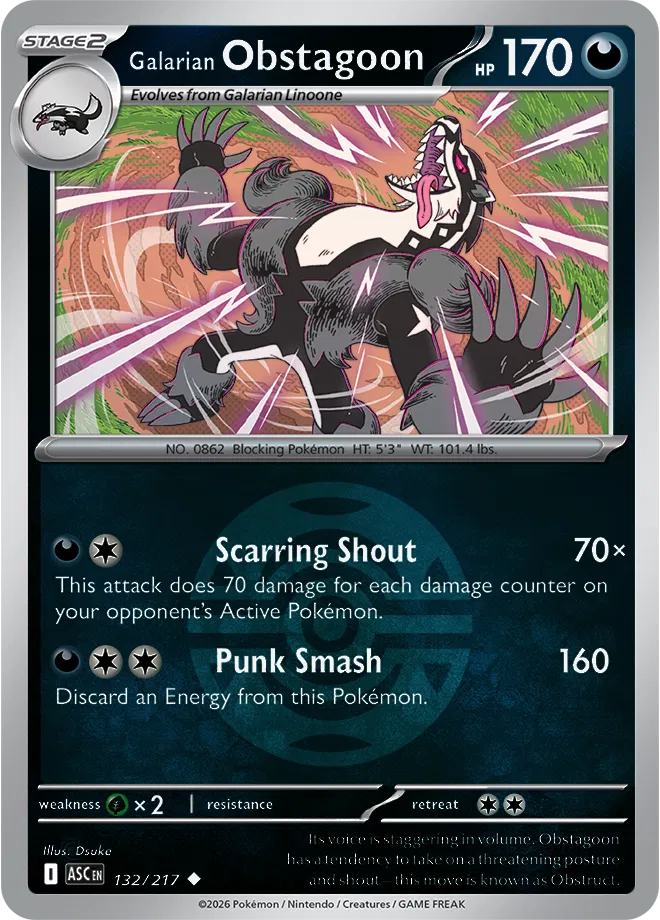 132/217 Galarian Obstagoon Dusk Ball