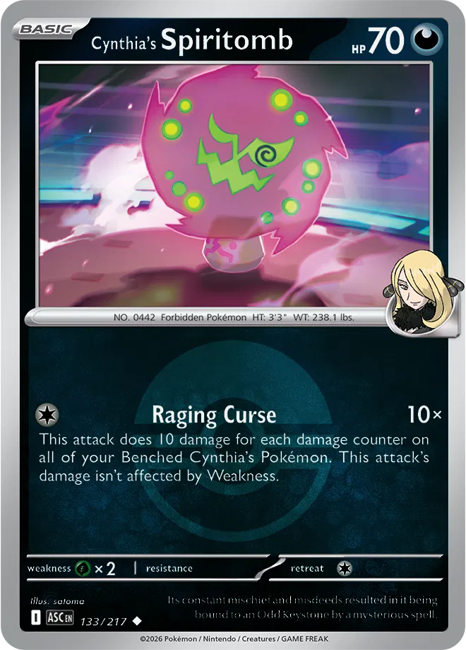 133/217 Cynthia's Spiritomb Poke  Ball