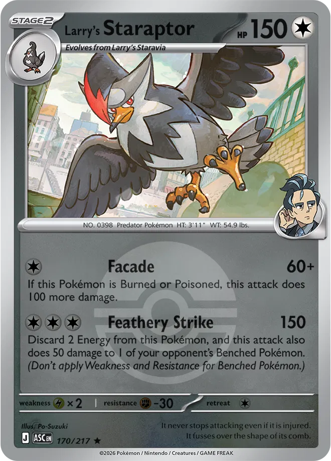 170/217 Larry's Staraptor Poke Ball