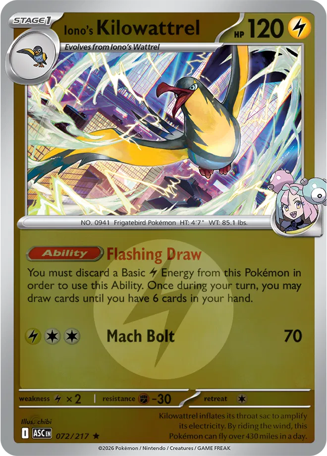 072/217 Iono's Kilowattrel Energy Symbol - Ascended Heroes