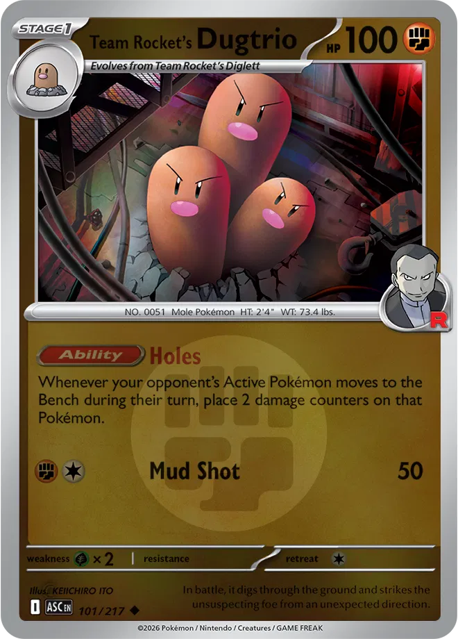 101/217 Team Rocket's Dugtrio Energy Symbol