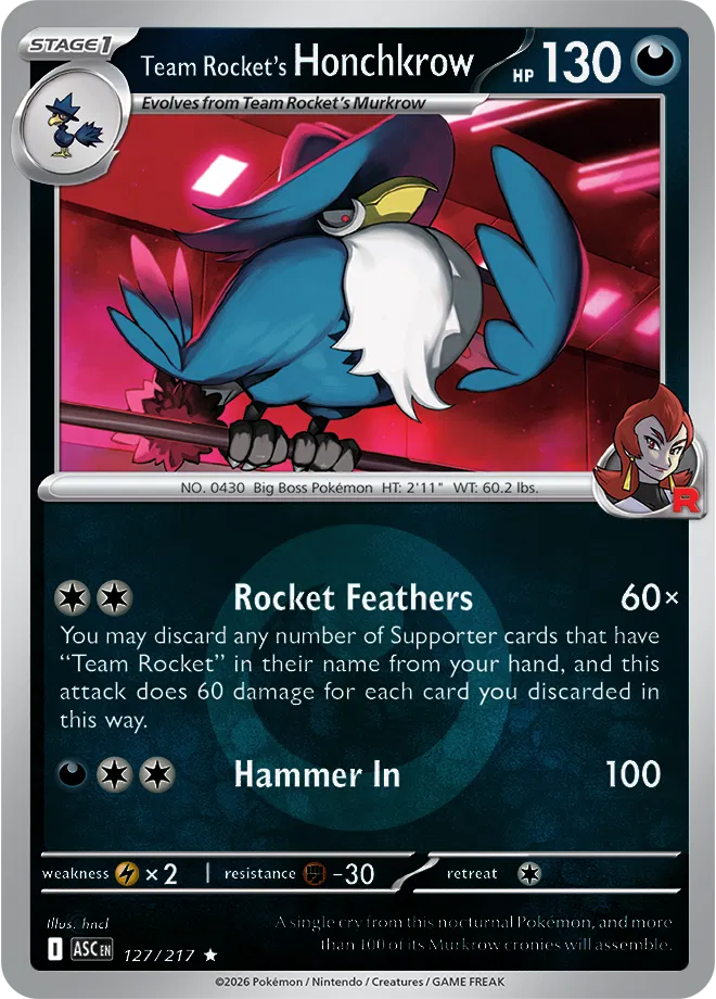 127/217 Team Rocket's Honchkrow Energy Symbol