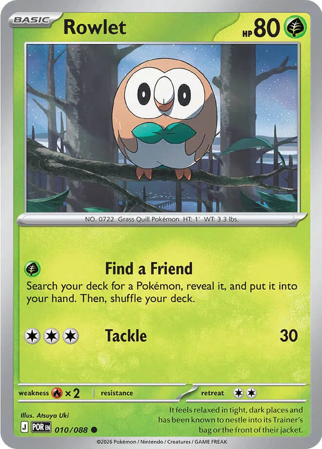 010/088 Rowlet Reverse Holo - Perfect Order