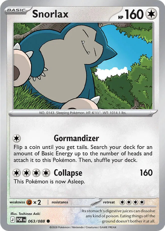063/088 Snorlax Reverse Holo