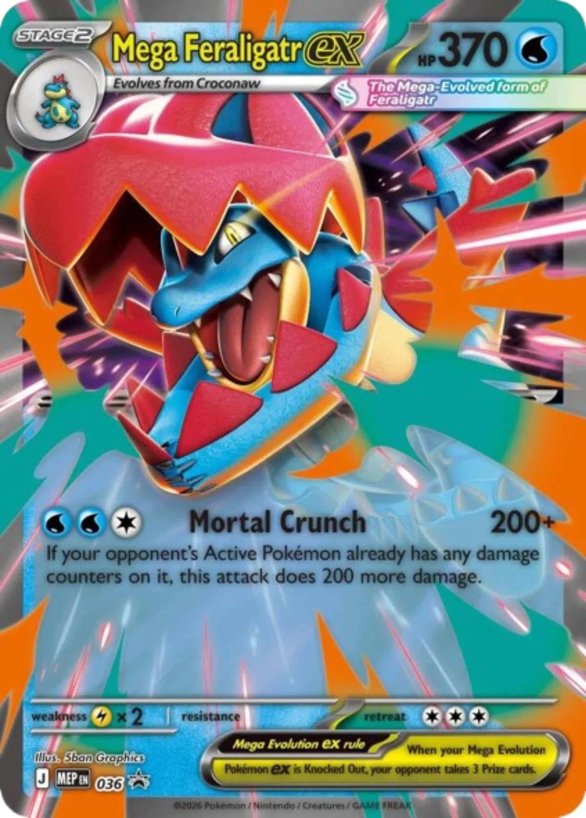 MEP 036 Mega Feraligatr EX - MEP Black Star Promo