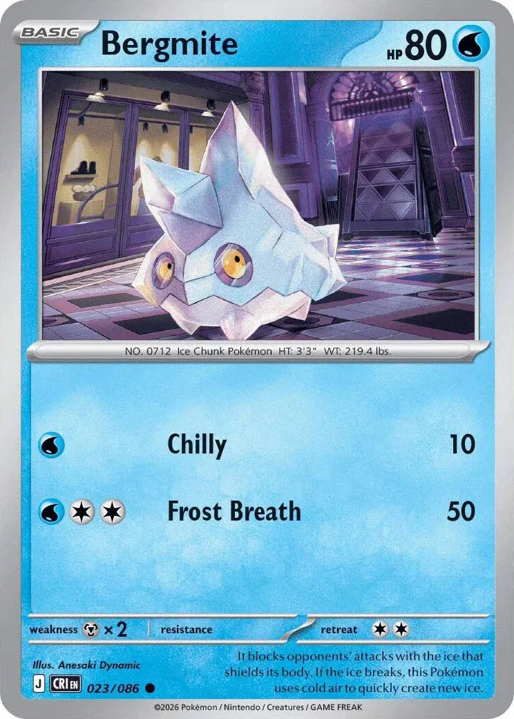 023/086 Bergmite Reverse Holo - Chaos Rising