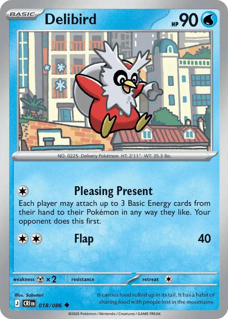 018/086 Delibird Reverse Holo - Chaos Rising