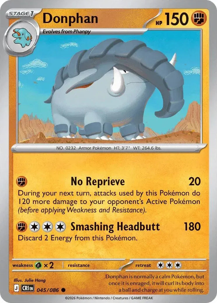 045/086 Donphan Reverse Holo - Chaos Rising