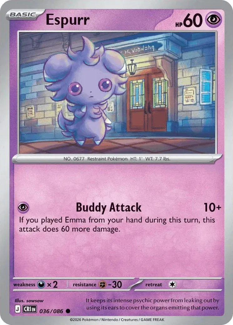 036/086 Espurr Reverse Holo - Chaos Rising