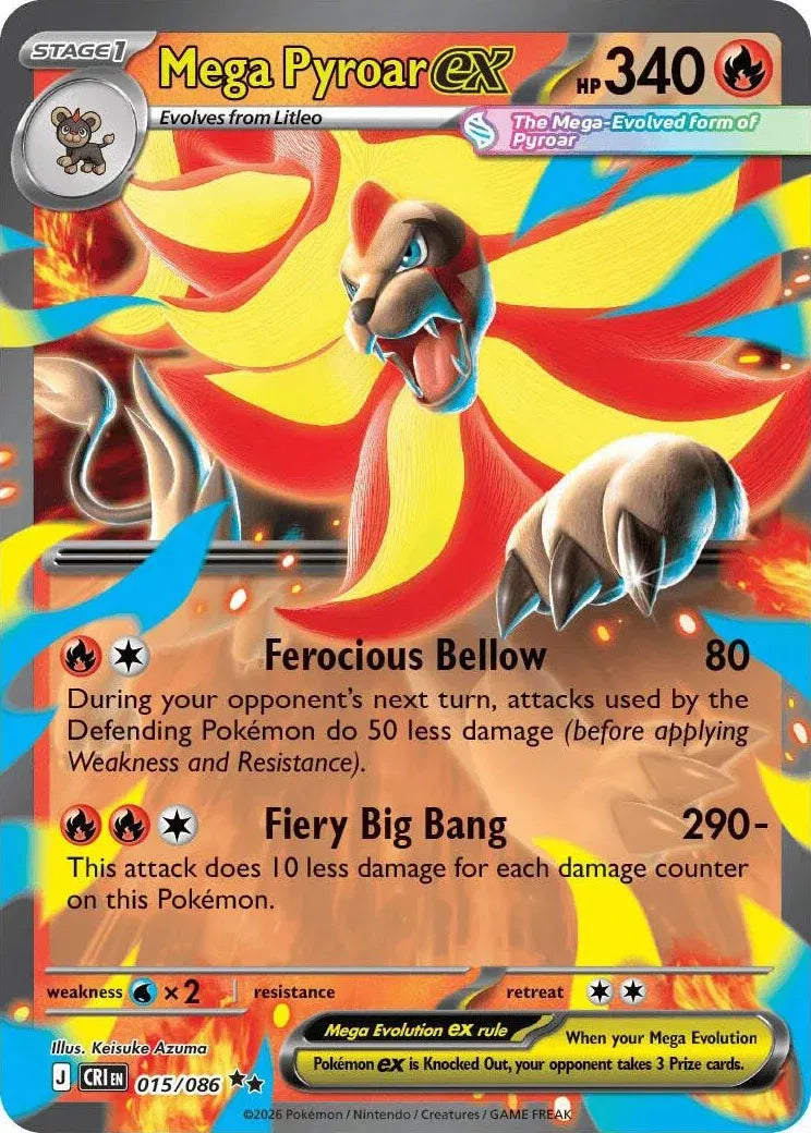 015/086 Mega Pyroar EX Holofoil - Chaos Rising