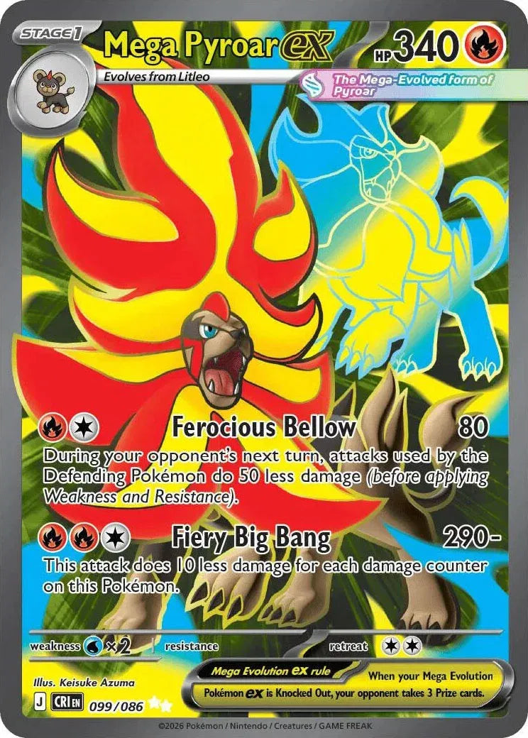 099/086 Mega Pyroar EX - Chaos Rising