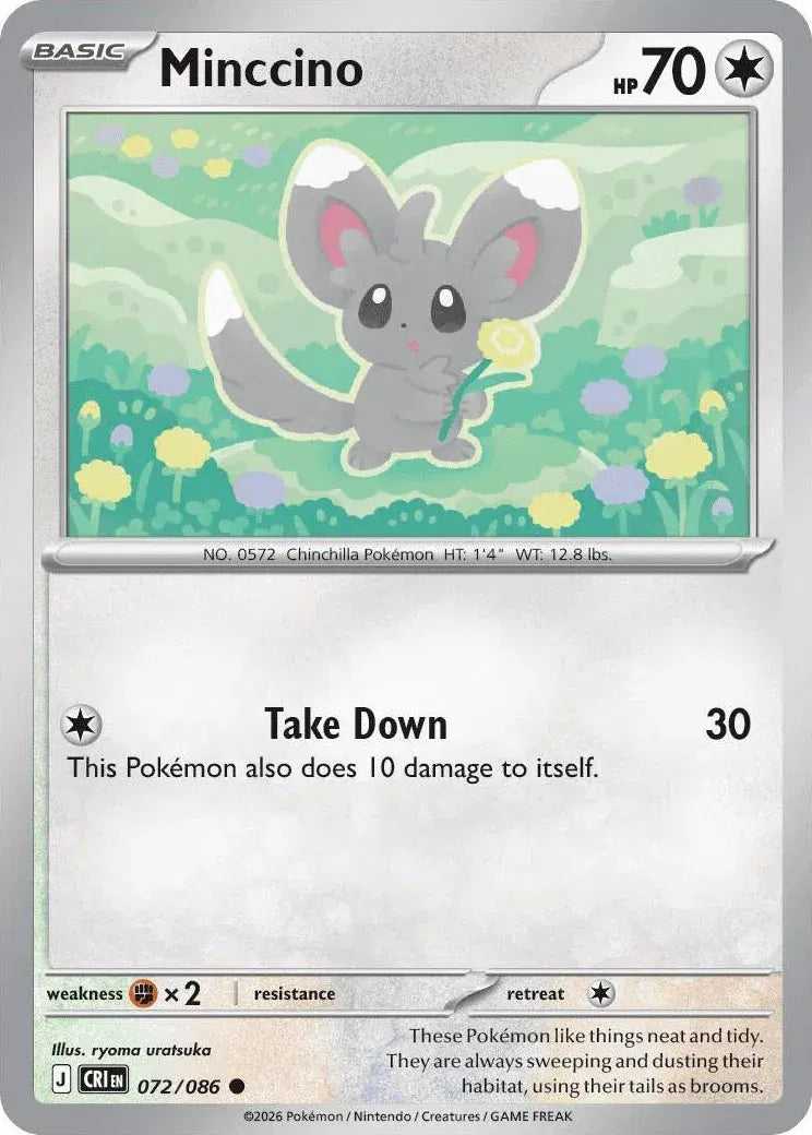 072/086 Minccino Reverse Holo - Chaos Rising