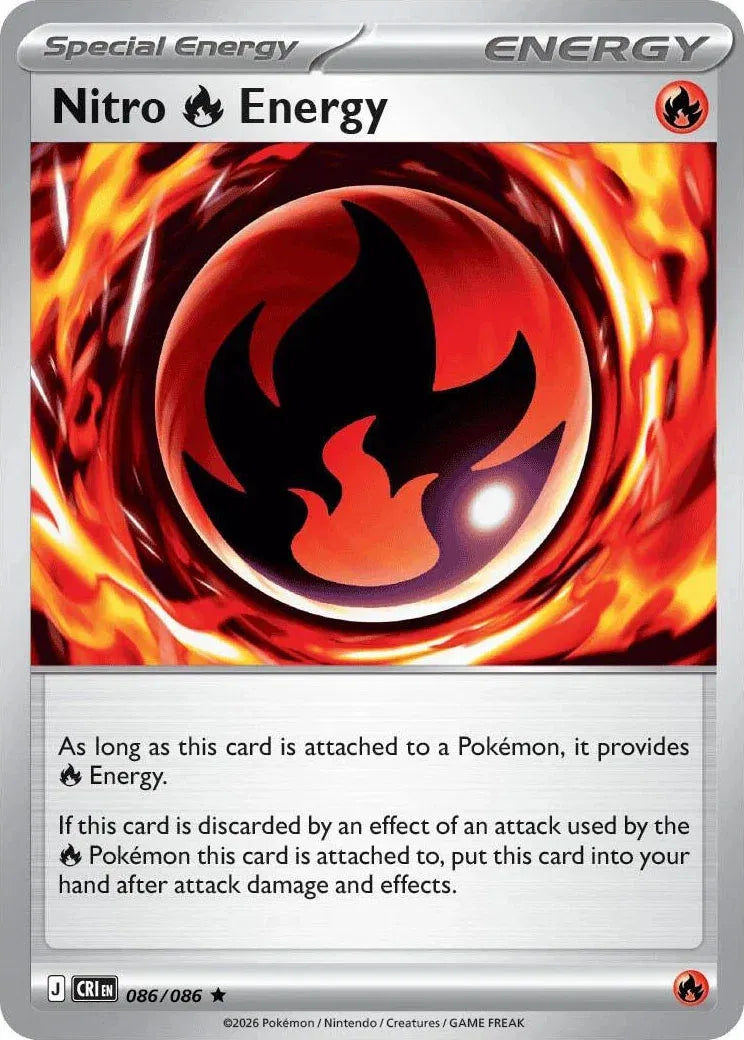 086/086 Nitro Fire Energy Reverse Holo - Chaos Rising