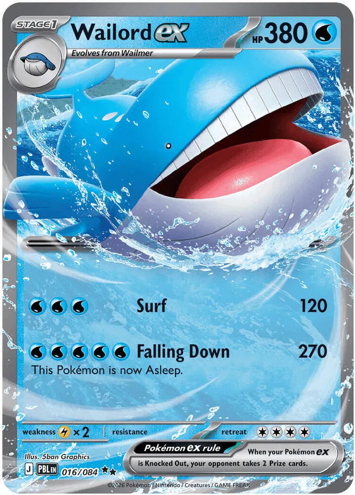 016/084 Wailord EX - Pitch Black