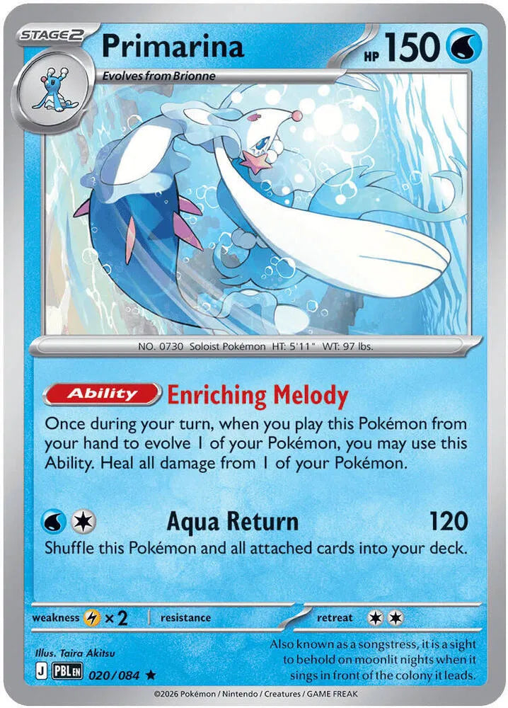 020/084 Primarina Reverse Holo - Pitch Black