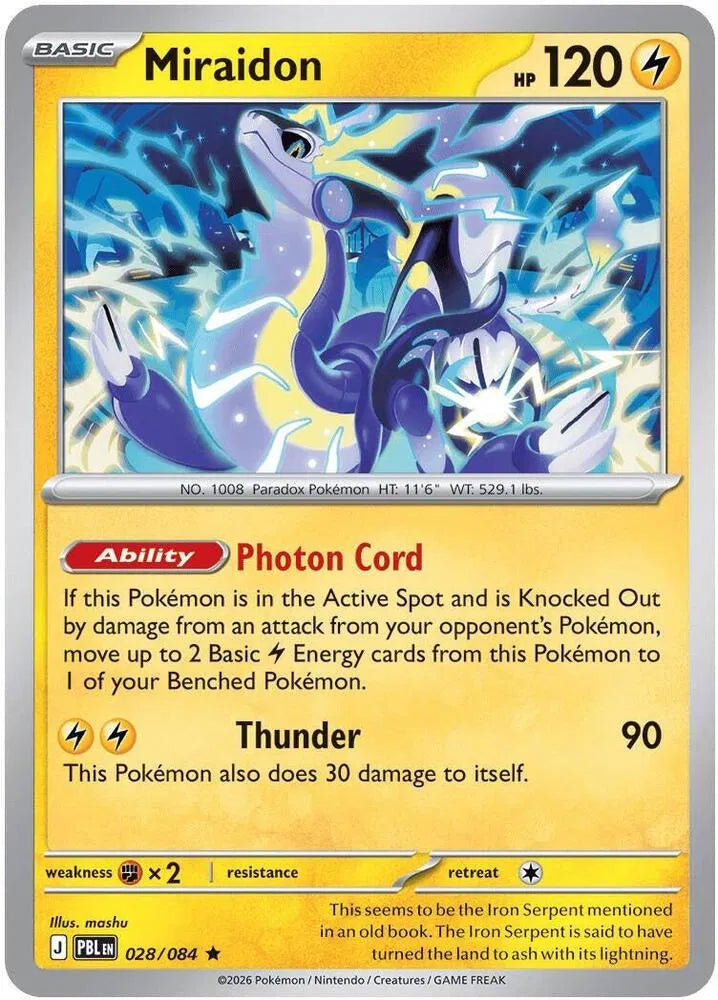 028/084 Miraidon Reverse Holo - Pitch Black