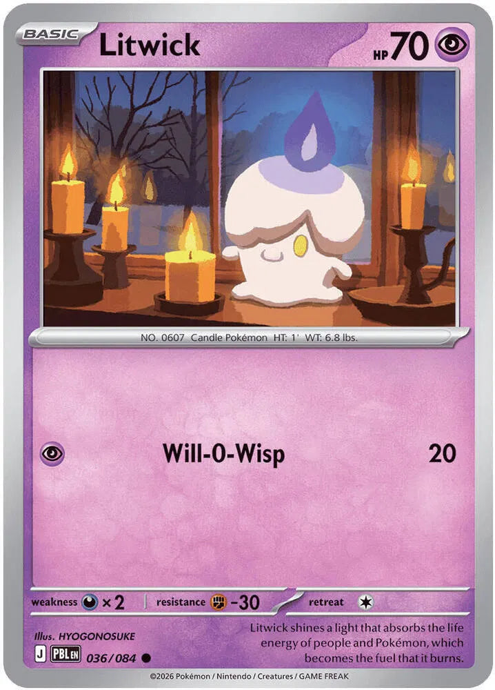 036/084 Litwick Reverse Holo - Pitch Black