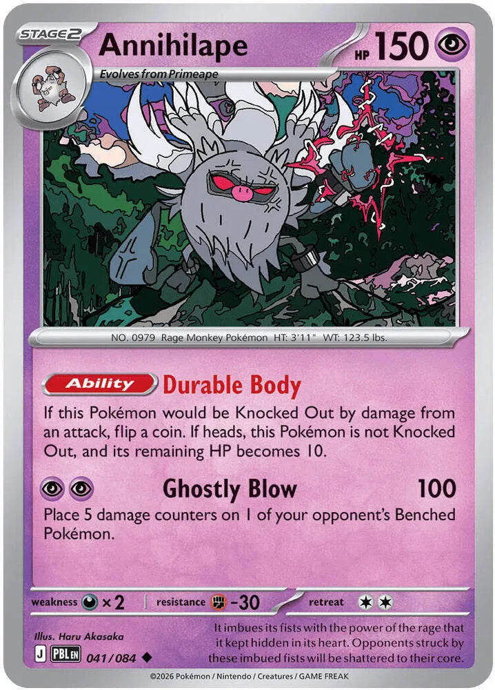 041/084 Annihilape Reverse Holo - Pitch Black