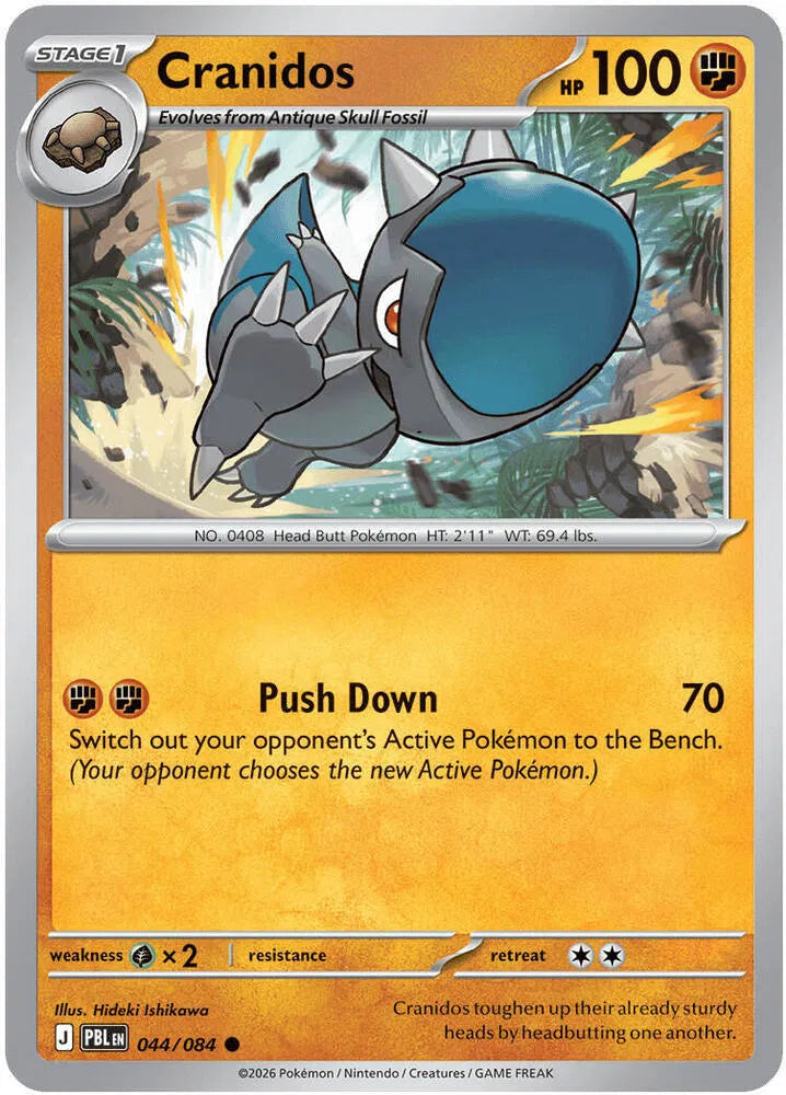 044/084 Cranidos Reverse Holo - Pitch Black
