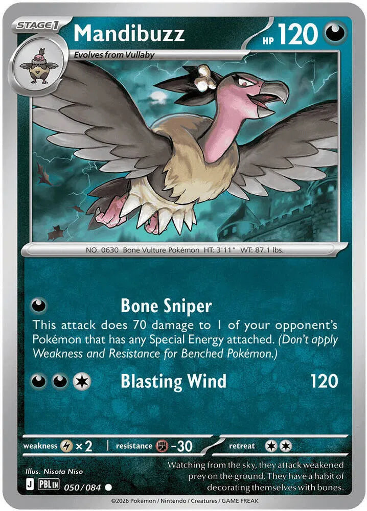 050/084 Mandibuzz Reverse Holo - Pitch Black