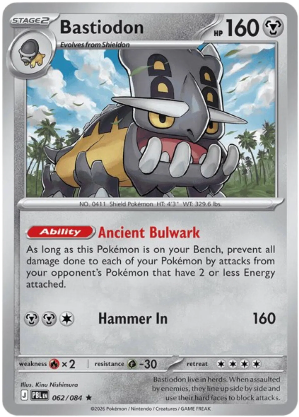 062/084 Bastiodon Holofoil - Pitch Black