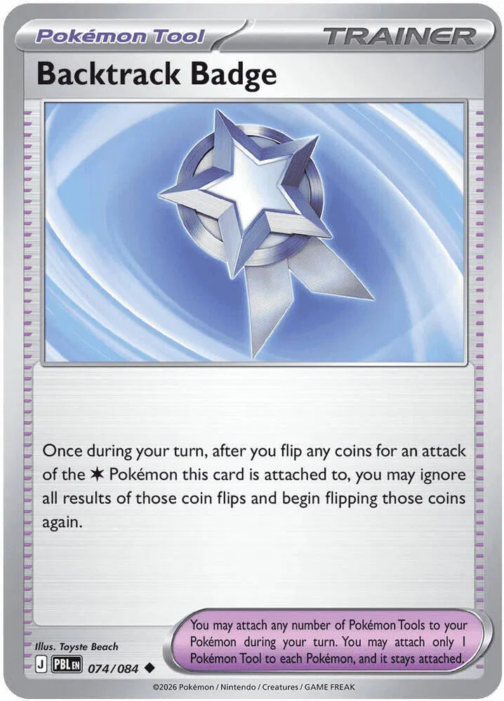 074/084 Backtrack Bagde Reverse Holo - Pitch Black