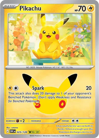 025/128 Pikachu - Celebration 30th