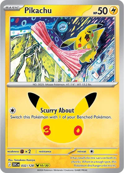 032/128 Pikachu - Celebration 30th