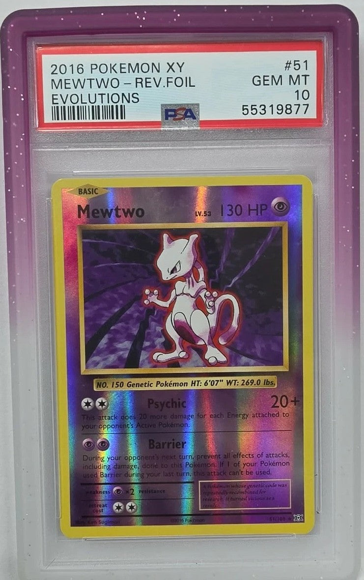 Mewtwo 51 Reverse Holo Evolutions 2016 PSA 10